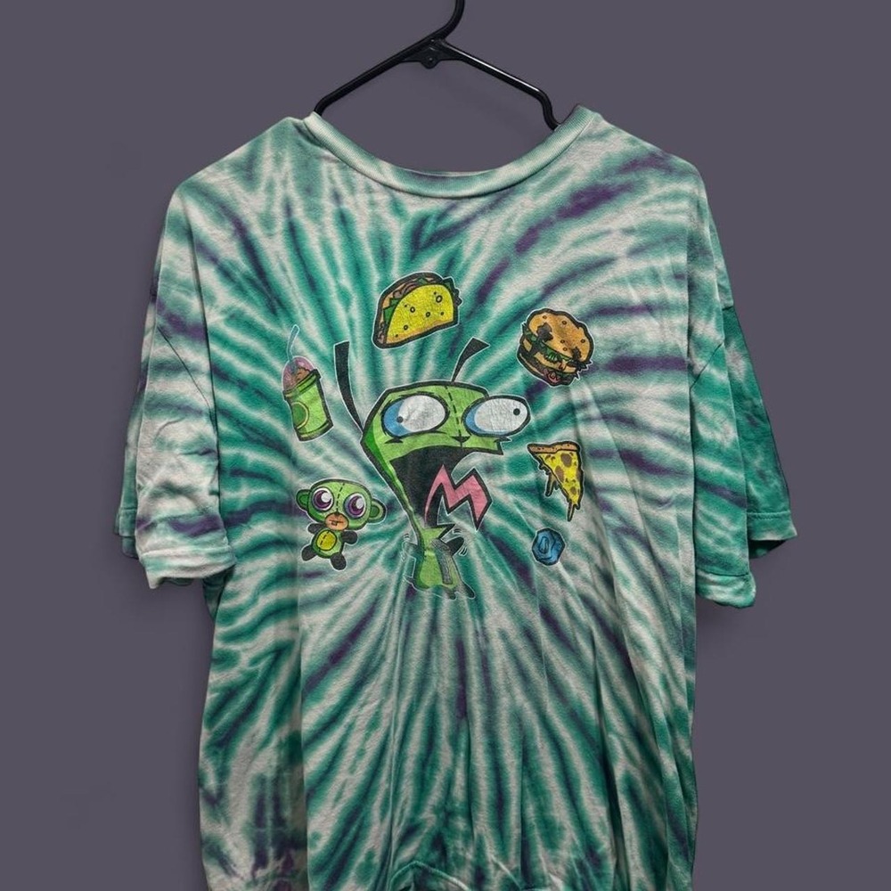 Nickelodeon Invader Zim GIR Tie Dye Graphic Tee Green Purple XL Hot Topic